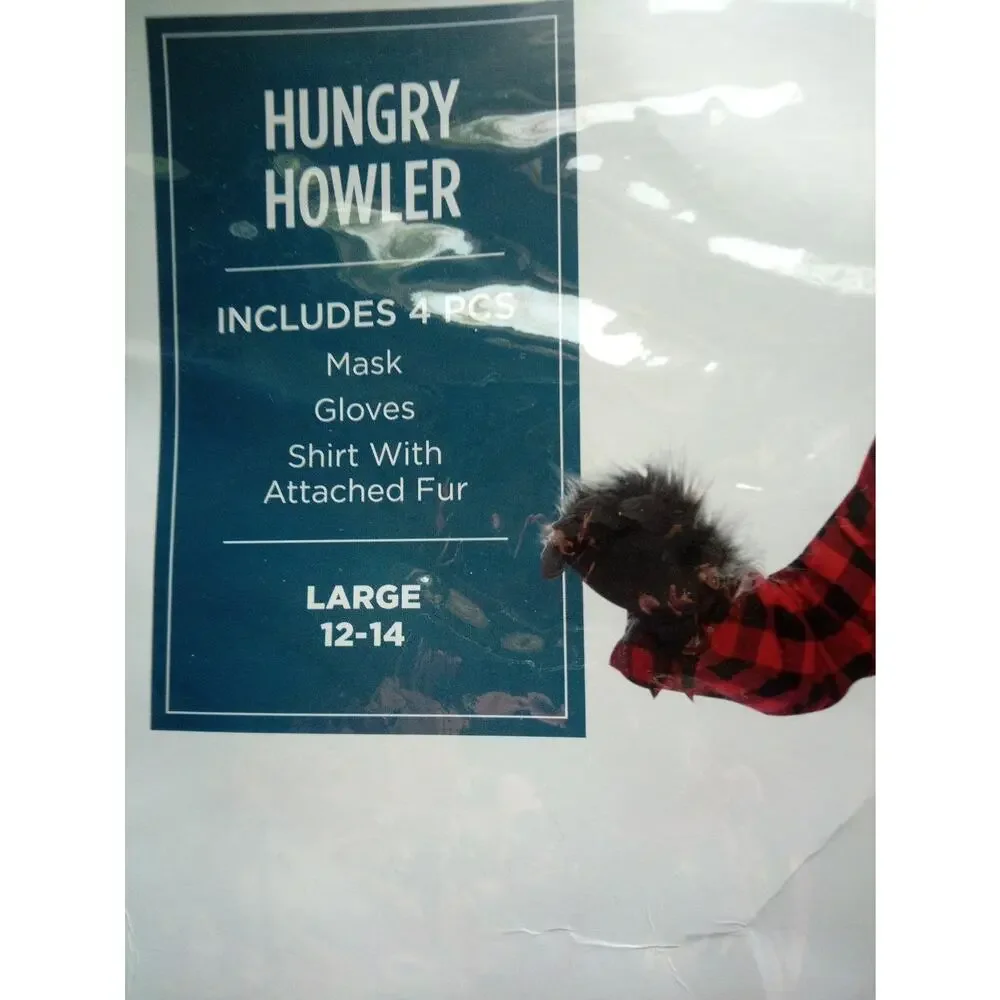 Large Hungry Howler Werewolf Costume for Boys Ages 12 to 14 Multicolor Outfit - Picture 2 of 4